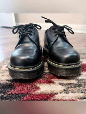 Dr. Martens Black Leather Lace-Up with Yellow Stitching